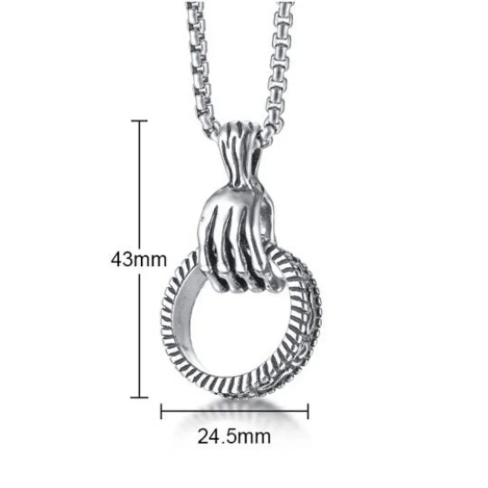 ❤️Vintage Fitness punk style skeleton Necklace , N90201P123